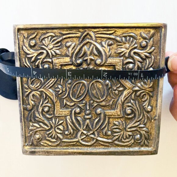 Ornate Silver Open Box from India Beautiful 4" Display Rectangular - Picture 6 of 6